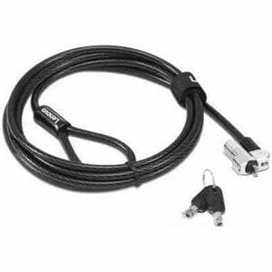 Lenovo NanoSaver Cable Lock For Notebook, Desktop Computer, Monitor, Tablet - 1.80 m Cable - Patented T-bar/Key Lock - Bla