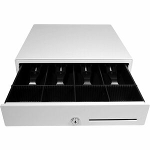 HP Engage One Prime Cash Drawer - 4 Bill - 4 Coin - White - 101 mm Height x 336 mm Width x 336 mm Depth