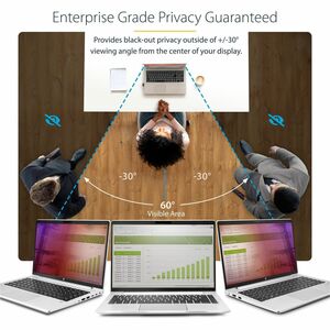 StarTech.com 14 Zoll 16:9 Laptop Blickschutzfolie, Doppelseitiger Laptop Goldfilter mit Erhöhtem Sichtschutz, Blaulichtfil