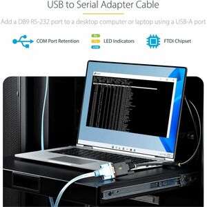 StarTech.com 3.05 m Serial/USB Data Transfer Cable - 1 - Cable for Desktop Computer, Notebook, Peripheral Device, Monitor,