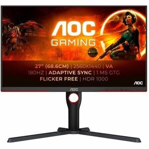 AOC AGON Q27G3XMN 27" Class WQHD Monitor LED para jogos - 16:9 - Preto - 68.6 cm (27") Viewable - Alinhamento vertical (VA