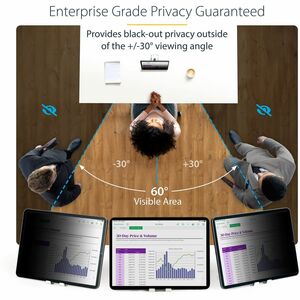 StarTech.com 4-Way Privacy Screen For 11-inch iPad Pro, For Portrait/Landscape Orientations, Touch-Enabled, +/- 30 Deg. Vi