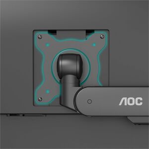 Bras support d'écran AOC pour Moniteur - Noir - Paysage/Portrait - Réglable en hauteur - 43,2 cm à 86,4 cm (34") - 9 kg Ma