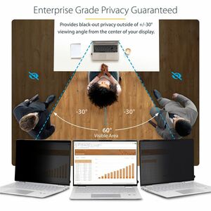 StarTech.com 14-inch 16:10 Flip-Over Privacy Screen w/Touch, Anti-Glare Privacy Filter, Laptop Monitor Screen Protector, B