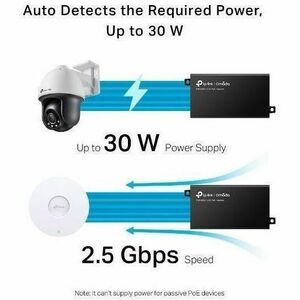 TP-Link POE260S PoE+-Injektor - 120 V AC, 230 V AC Eingang - 1 x 2,5 Gigabit Ethernet Eingangsport(s) - 1 x 2,5 Gigabit Po