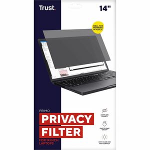 Trust Primo Filtre de Confidentialité 14 Pouces pour Écran PC Ordinateur Portable, Vision 60°, Filtre Anti-lumière Bleue, 