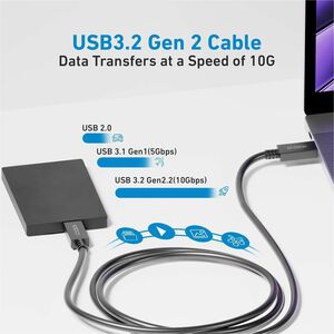 CODi 3ft Full Feature USB-C to USB-C Cable - 3 ft (0.91 m) USB-C Data Transfer Cable - First End: 1 x 24-Pin USB 3.2 (Gen 