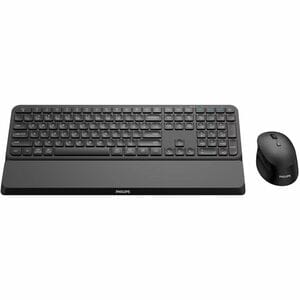Philips Keyboard & Mouse - Wireless Bluetooth 5.0 2.40 GHz Keyboard - 110 Key - Keyboard/Keypad Color: Black - Wireless Bl