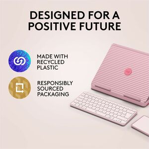 Logitech Casa Pop-Up Desk Work From Home Kit with Laptop Stand, for Laptop/MacBook (10" to 17"), Rose - Bohemian Blush