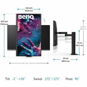 BenQ DesignVue PD3205UA 32" Class 4K UHD LED Monitor - 16:9 - 80 cm (31.5") Viewable - In-plane Switching (IPS) Technology