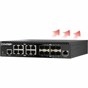 QNAP QSW-M3216R-8S8T 8 Ports Manageable Ethernet Switch - 10 Gigabit Ethernet - 2 Layer Supported - Modular - 80 W Power C