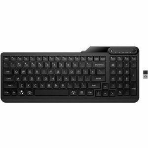 HP 475 Keyboard - Wireless Connectivity - USB Type A Interface - Jet Black - Plunger Keyswitch - Bluetooth/RF - 5.3 - 10 m