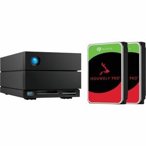 LaCie 2big Dock STLG48000400 2 x Total Bays DAS Storage System - 48 TB HDD - 48 TB Installed HDD Capacity - Thunderbolt 4 