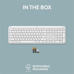 Logitech Signature Slim K950 Wireless Keyboard, Sleek Design, Switch Typing Between Devices, Quiet Typing, Off-white - Wir