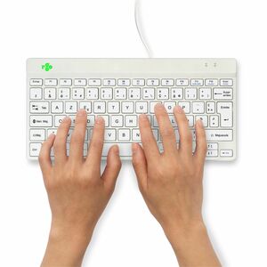 R-Go Compact Break Keyboard - Cable Connectivity - USB Type C Interface - French - AZERTY Layout - White - Scissors Keyswi