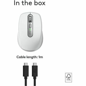 Logitech MX Anywhere 3S for Mac, Compact Wireless Bluetooth Mouse, 8K DPI Any-Surface Tracking, Quiet Clicks, USB C, Pale 