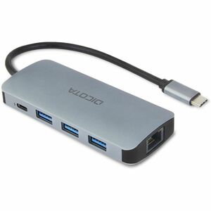 Dicota USB Type C Docking Station for Notebook, Monitor - Memory Card Reader - SD - Silver - 4K UHD - 3840 x 2160 - 4 x US