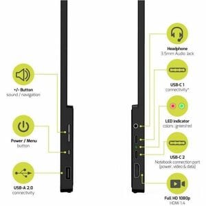 Port 16" Class Full HD LCD Monitor - 16:9 - 39.6 cm (15.6") Viewable - In-plane Switching (IPS) Technology - 1920 x 1080 -