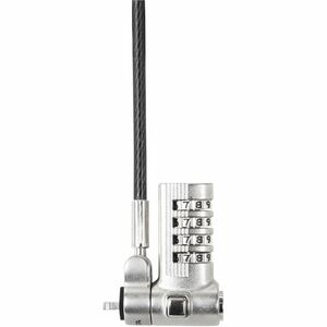 Dicota Cable Lock For Notebook, Projector, Printer - 30 cm Cable - Patented T-bar/Combination Lock - Silver - Steel, Zinc,