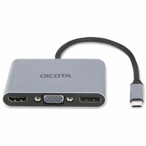 Dicota USB-Typ C Docking Station für Notebook, Desktop-PC - Silber - Tragbar - Full HD, 4K @ 60Hz - 3840 x 2160, 1920 x 10