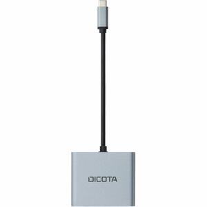 Dicota USB-Typ C Docking Station für Desktop-PC, Notebook - Silber - Tragbar - 2 Unterstützte Displays - 4K - 3840 x 2160 