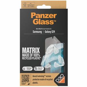 PanzerGlass MATRIX Plastic, D3O Screen Protector for Galaxy S24 - For AMOLED Smartphone - Anti-microbial - Impact Resistan
