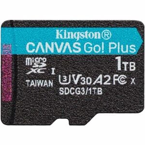 microSDXC Kingston Canvas Go! Plus - 1 TB - Classe 10 di tipo UHS-I (U3) - V30 - 1 - 170 MB/s Lettura - 90 MB/s Scrittura