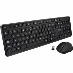 V7 CKW350ES Keyboard & Mouse - Spanish - Wireless RF 2.40 GHz Keyboard - 107 Key - Keyboard/Keypad Color: Black - Wireless