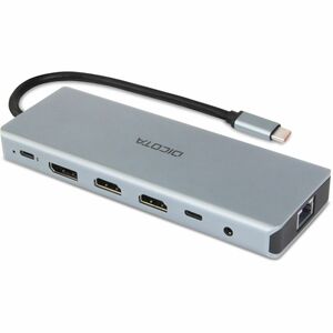 Station d'accueil Dicota USB Type C pour Caméra, Lecteur de carte mémoire, Moniteur, Notebook, Ordinateur de bureau, Écout