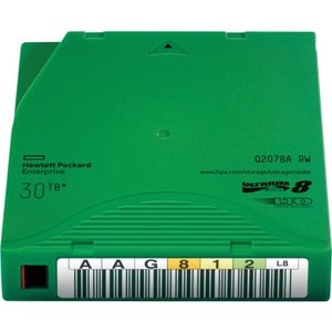 HPE Data Cartridge LTO-8 - Rewritable - 1 Pack - 12 TB (Native) / 30 TB (Compressed) - 960 m (37795.28") Tape Length