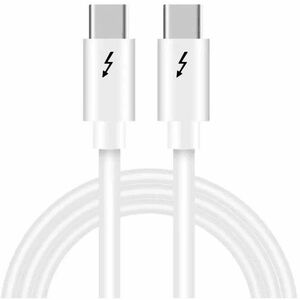 4XEM 20Gbps 6FT/2M Thunderbolt 3 White Cable - 6.56 ft Thunderbolt 3 AV/Data Transfer Cable for Workstation, Mobile Phone,