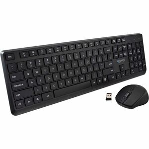 V7 CKW350US Keyboard & Mouse - English (US) - USB Wireless RF 2.40 GHz Keyboard - 106 Key - Keyboard/Keypad Color: Black -