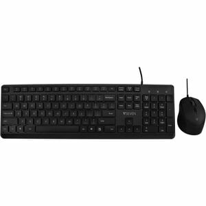 V7 CKU350US Keyboard & Mouse - English (US) - USB Cable Keyboard - 106 Key - Keyboard/Keypad Color: Black - USB Cable Mous