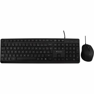 V7 CKU350FR Keyboard & Mouse - French - USB Cable Keyboard - 107 Key - Keyboard/Keypad Color: Black - USB Cable Mouse - Op