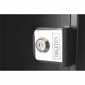 Digitus SOHO PRO 12U Wall Mountable Enclosed Cabinet Rack Cabinet for Networking254 mm Rack Depth - Black - Glass, Steel, 