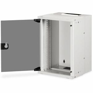 Digitus SOHO PRO 9U Wall Mountable Enclosed Cabinet Rack Cabinet for Networking - Light Grey - Glass, Steel, Sheet Steel -