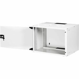 Digitus SOHO PRO 7U Wall Mountable Enclosed Cabinet Rack Cabinet for Networking327 mm Rack Depth - Light Grey - Glass, Pla