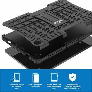 Strike Rugged Carrying Case Samsung Galaxy Tab A9+ Tablet - Black - Drop Resistant, Dust Resistant, Dirt Resistant, Shock 
