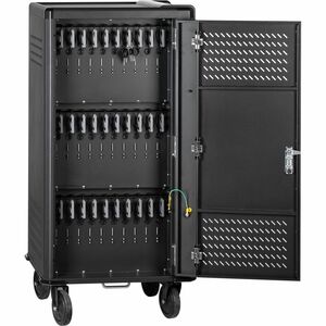 V7 CHGCT30USBCPD-2E Charging Cart - Push Handle Handle - 4 Casters - 127 mm Caster Size - High-grade Cold Rolled Steel, St
