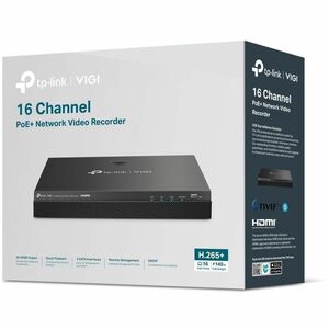 TP Link VIGI NVR2016H-16MP - VIGI 16 Channel PoE+ Network Video Recorder - Network Video Recorder - HDMI - 4K Recording