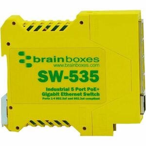 Brainboxes SW-535 Ethernet Switch - 5 Ports - Gigabit Ethernet - 10/100/1000Base-T - 2 Layer Supported - 5.50 W Power Cons