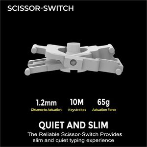 Adesso EasyTouch 7000 Multi OS Bluetooth Scissor Switch Keyboard with CoPilot AI Hotkey - Wireless Connectivity - Bluetoot