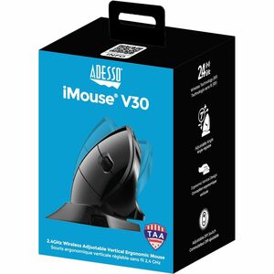 Adesso iMouse V30 Mouse - Optical - Wireless - 30 ft - Radio Frequency - 2.40 GHz - Rechargeable - USB - 2400 dpi - Scroll