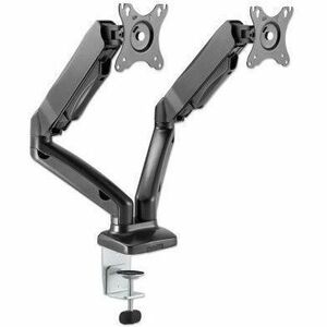 Dual Desk Mount for TV & Monitors (Full Motion Spring), For screens 10" to 27", C-Clamp or Grommet Assembly,VESA compatabi