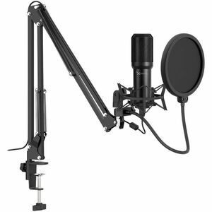 Micrófono para Audio profesional, Streaming en vivo, Grabación, Studio XZEAL XZ-260 - Cableado - Condensador - Negro - 1.8