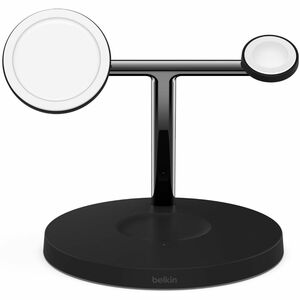 Belkin BOOSTCHARGE PRO MagSafe 3-in-1 Wireless Charger with 3-UK Pin Power Supply Unit - Black