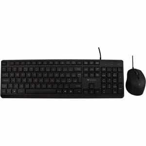 V7 CKU350UK Keyboard & Mouse - English (UK) - USB Cable Keyboard - 107 Key - Keyboard/Keypad Color: Black - USB Cable Mous