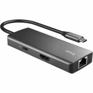 Trust Dalyx USB Type C Docking Station for Notebook/Tablet PC/Desktop PC/Smartphone/Monitor - Charging Capability - Silver