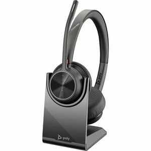 Poly Voyager 4300 UC 4320 Wireless On-ear, Over-the-head Stereo Headset - Black - Siri, Google Assistant - Binaural - Supr