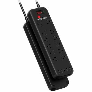 Supresor/Protector de Sobretensión Smartbitt SBSS-B12-5U - NEMA 5-15P - 12 x NEMA 5-15R, 4 x USB Tipo A - 1.63kVA - 150J -